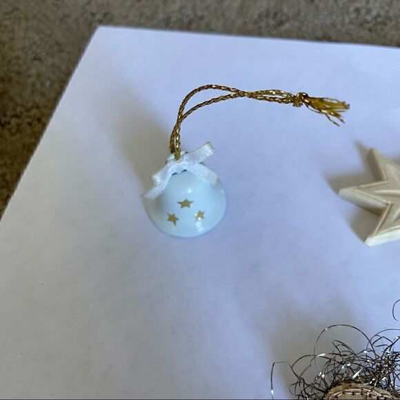 Bundle of 4 European Glass, Metal and Wood Handmade Christmas Ornaments - Picture 4 of 13